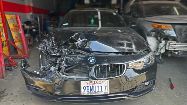 BMW auto collision before